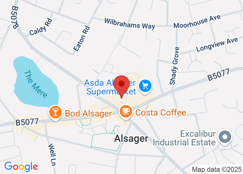 Map showing location of Alsager Civic