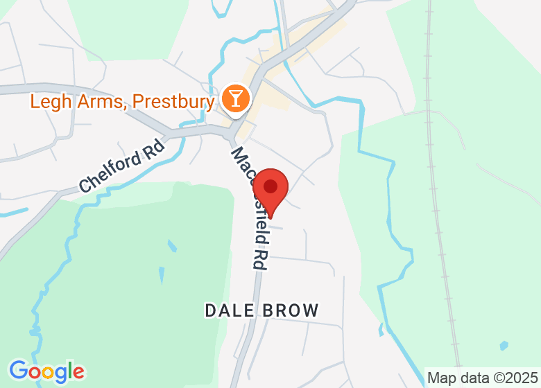 Map showing location of Prestbury Village Hall