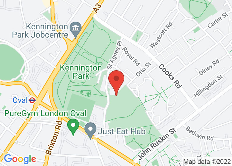 Map showing location of Kennington Park Centre