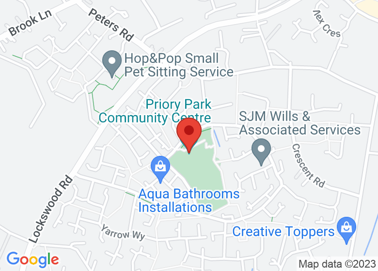 Map showing location of Priory Park Community Centre