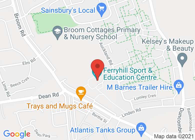 Map showing location of Ferry Hill Leisure Centre