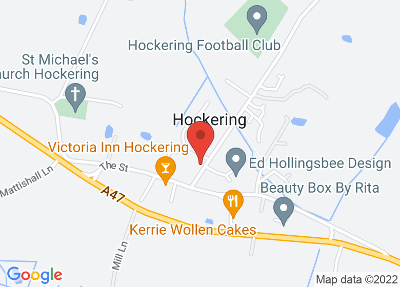 Map showing location of Hockering Village Hall