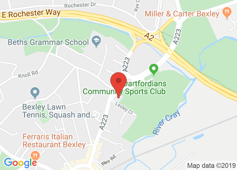 Map showing location of Bexley Football Club