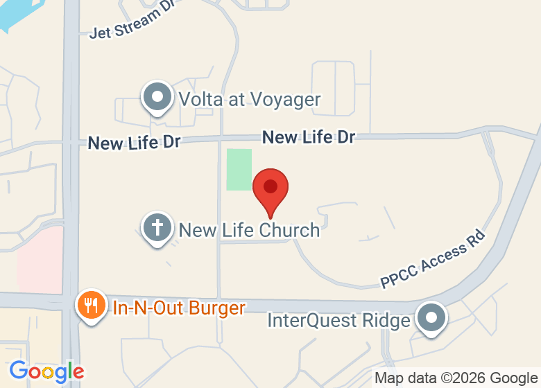 Map showing location of Pikes Peak State College Delta Dental Oral Health Career Center