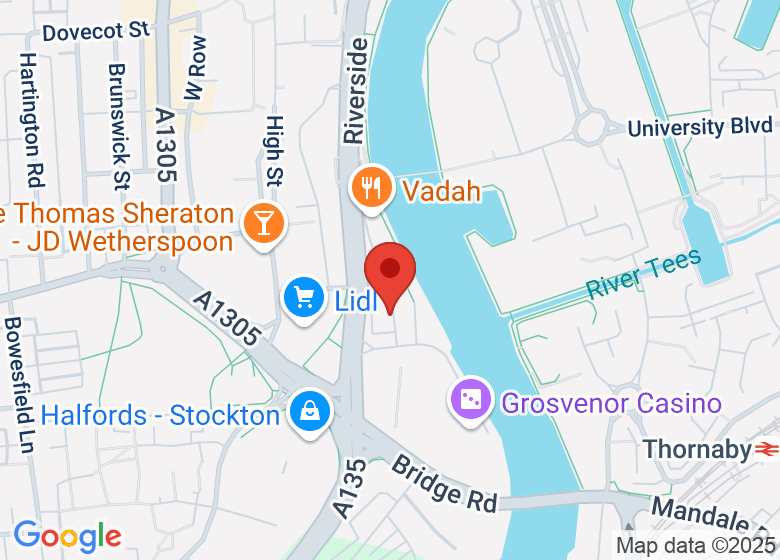 Map showing location of Tees River Rescue