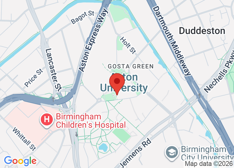 Map showing location of Aston Business School