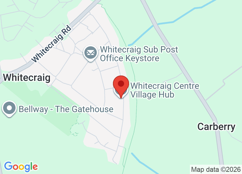 Map showing location of Whitecraig Centre Village Hub