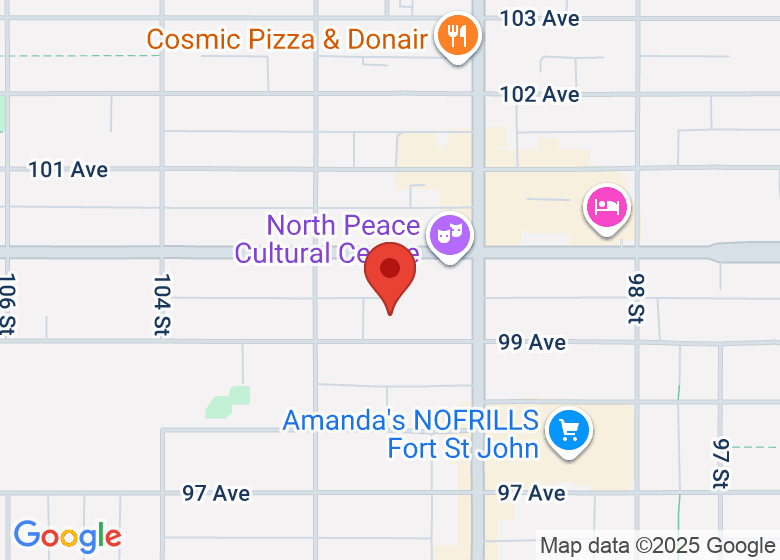 Map showing location of FSJ Canine Behaviour 