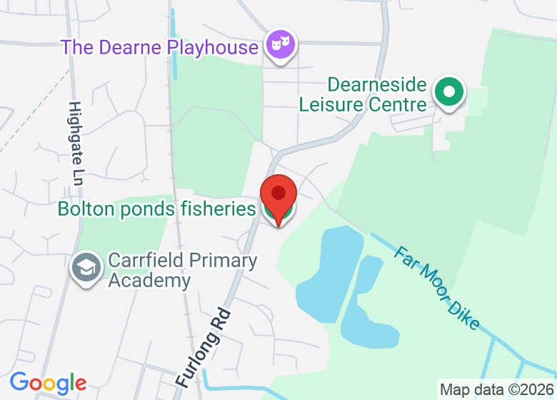 Map showing location of Bolton ponds fisheries