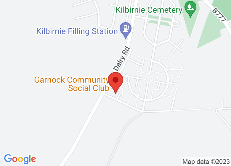 Map showing location of Garnock Social Club