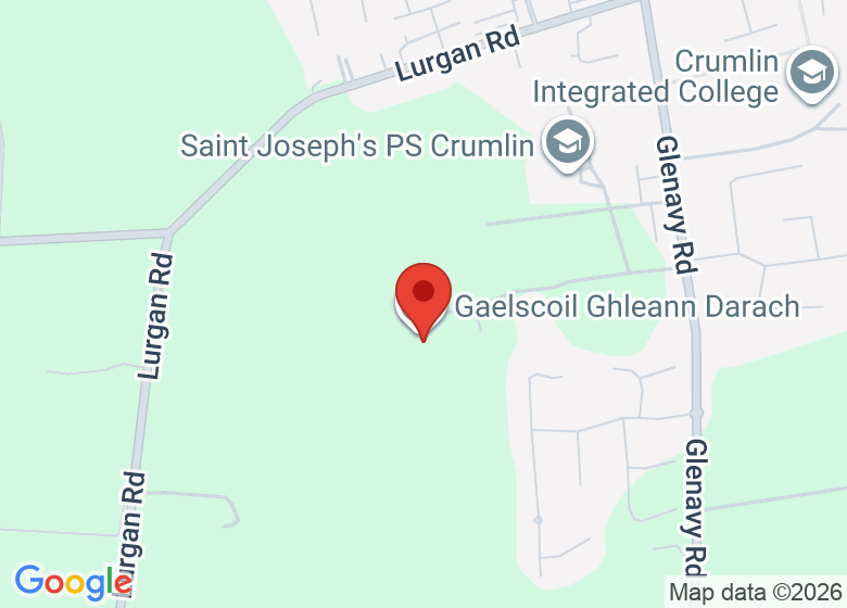 Map showing location of Gaelscoil Ghleann Darach