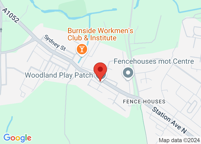 Map showing location of Woodland Play Patch