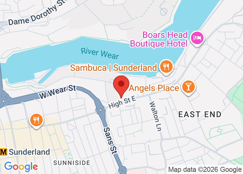 Map showing location of Eagle Building, Press 1 then 5 and the red enter button on the buzzer